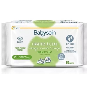 BABYSOIN - Lingettes à L'eau Cooper -60 Lingettes