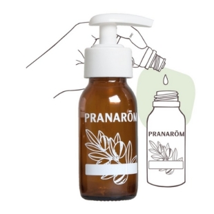 Flacon verre brun aromathérapie synergie huiles essentielles huiles végétales mélange préparation