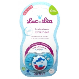 LUC ET LEA Sucette Symétrique 6MOIS+ PIRATE avec ou sans anneau au choix