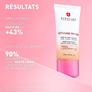 ERBORIAN - Set & Care Primer -  Effet lissant, action floutante, matité et hydratation pour un teint plus homogène et un maquillage durable.