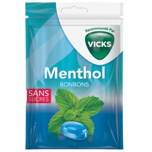VICKS - Bonbons Menthol Sans Sucres - 72 g