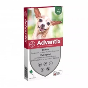 ADVANTIX Très Petit Chien (1 à 4,5 kg) 4 pipettes