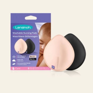 LANSINOH - Coussinets D'allaitement Lavables - 8 Coussinets