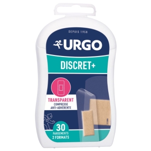 URGO Discret + Pansements Transparents - 30 pansements - 2 formats