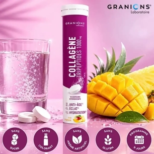GRANIONS - Collagène  Effervescent -  éclat, anti-âge et hydratation