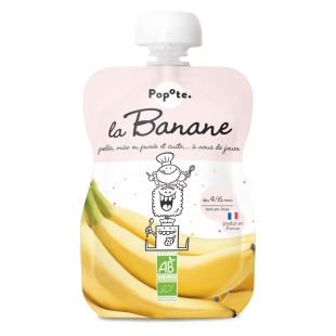 POPOTE - Compote La Banane 100% Bio Dès 4 mois - Gourde 120g