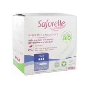 SAFORELLE Serviettes Hygiéniques Nuit x10