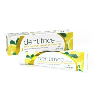 Dentifrice Naturel Dents &amp; Gencives Huile Essentielle Citron (80g) Lehning