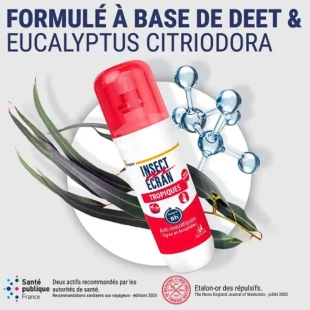 INSECT ECRAN TROPIQUES - Répulsif Peau Anti-moustiques : Lot de 2 spray 75ml