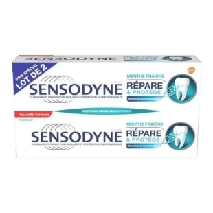 SENSODYNE Dentifrice Répare & Protège Menthe Fraîche 2x75 ml