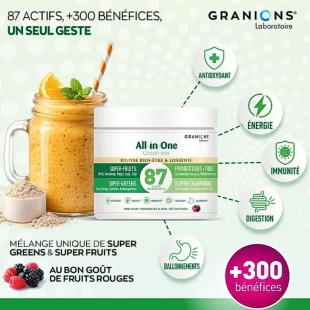 GRANIONS - All-in-One Routine Bien être et Longévité - Poudre à diluer 146 gr
