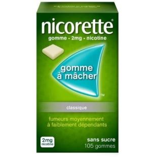 Nicorette 2mg - Gommes à Mâcher Classique Sans Sucre - 105 Gommes