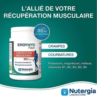 ERGYMYO Flash - Contractions Musculaires Nutergia - Complément alimentaire  pour les Crampes et courbatures, Récupération musculaire et Relaxation optimale