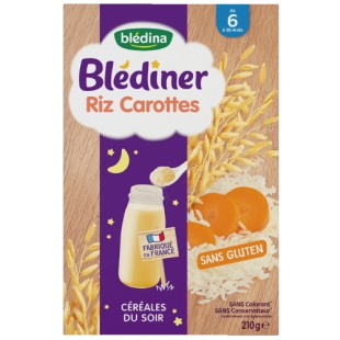 BLEDINA Céréales Riz Carottes +6 mois (210g)