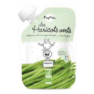 POPOTE - Purée de Haricots Verts 100% Bio Dès 4 mois - Gourde 120g