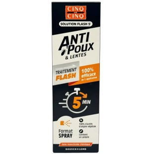 cinq-sur-cinq-spray-anti-poux-150ml.jpg" alt="Cinq sur Cinq Anti-Poux et Lentes Spray Flash 5 minutes 150 ml traitement rapide poux cheveux