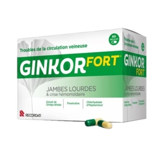 GINKOR FORT Jambes lourdes et crise hémorroidaire (60 gélules)
