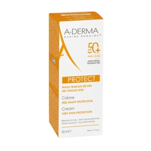 A-DERMA Crème Solaire Visage SPF50+ Sans Parfum - 40ml