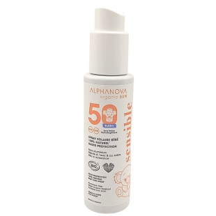 ALPHANOVA - Spray Solaire Bébé SPF50+ Bio Visage et Corps - 100 gr