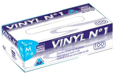 MEDISTOCK - Gant d'examen en Vinyl Non Poudre - 100pièces - 3 tailles