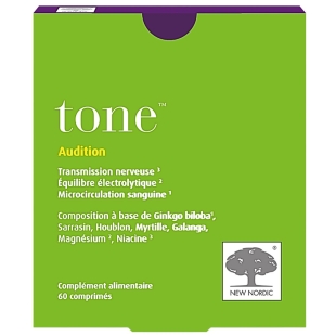 NEW NORDIC - Tone Audition - Complément alimentaire à base de Ginkgo - 60 Comprimés
