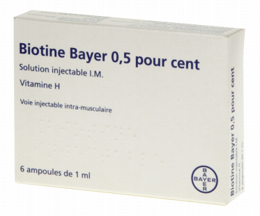 BIOTINE 0,5% boite de 6 ampoules injectables de 1ml