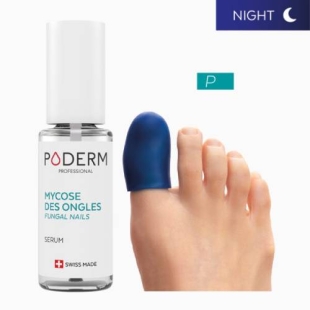PODERM - Mycose Des Ongles Traitement Intensif Nuit - 1 Sérum Et 1 Capuchon