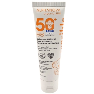 ALPHANOVA - Crème Solaire Bébé SPF50+ Visage et Corps - 50 gr