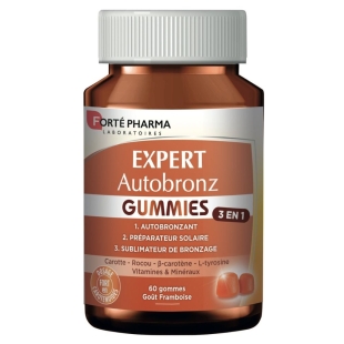 Forté Pharma - Expert Autobronz - Goût Framboise - 60 gommes