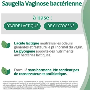 SAUGELLA - Ovules Vaginaux Vaginose Bactérienne - Traite la vaginose bactérienne, neutralise les mauvaises odeurs et soulage les sensations d'inconfort