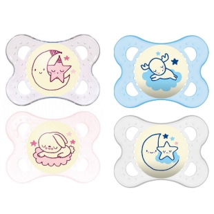 MAM Sucette NUIT BRILLE 2/6 Mois (Lot de 2 sucettes)