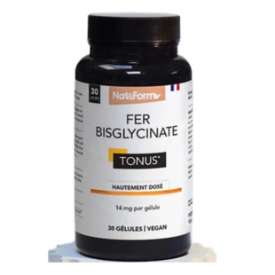 Nat & Form - Bisglycinate de Fer 70mg Métabolisme & Immunité - 30 gélules