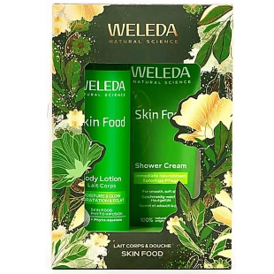 WELEDA Coffret de Noël Corps Skin Food avec lait corps nourrissant 250 ml et crème de douche 200 ml