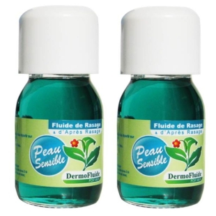 DERMOFLUIDE - Fluide de rasage et Après rasage Aloe Vera Peau Sensible - 2x30 ml