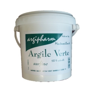 ARGIPHARM - Argile Verte poudre Surfine POT 1Kg 