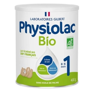 PHYSIOLAC Bio - Lait écrémé de 0 à 6 Mois (400 g)