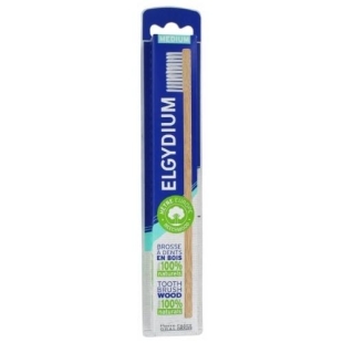 ELGYDIUM Brosse à Dents en Bois Médium