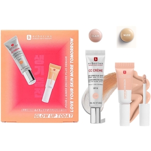 ERBORIAN - Coffret Le Duo Bonne Mine - CC Crème SPF30 15ml + Super BB Concealer 3ml. Teinte clair/nude.