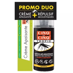 5/5 CINQ sur CINQ - Duo Crème Apaisante 40 g + Tropic Lotion Anti-Moustiques 75 ml