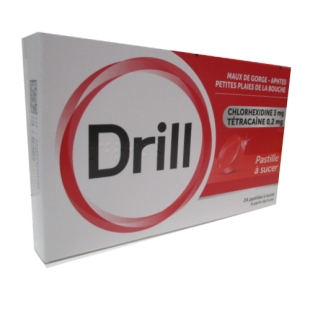 DRILL Pastilles Maux de Gorge & Aphtes (24 pastilles) ROUGE