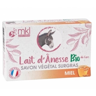 MKL Green Nature Savon Végétal Surgras Lait d'Ânesse Bio Miel 100 g