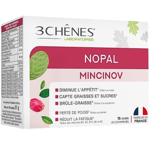 3 CHENES - Mincinov Nopal Complément Alimentaire pour accompagner votre programme minceur - 60 comprimés
