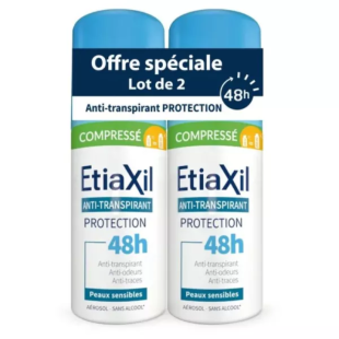 ETIAXIL - Déodorant Anti-transpirant 48h Compressé (Lot 2x100 ml)