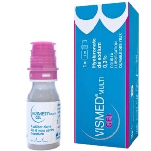 Vismed Gel Multi 15 ml gel ophtalmique hydratation yeux secs acide hyaluronique