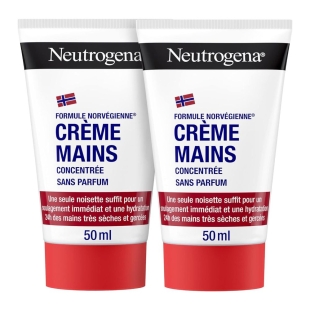NEUTROGENA Crème Mains Concentrée Non Parfumée 2x50ml