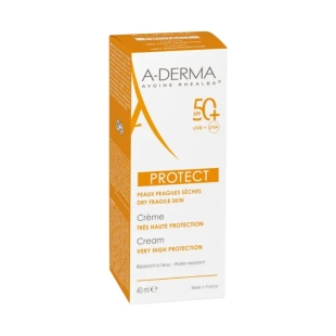 A-DERMA Crème Solaire SPF50+ - Peaux fragiles et sèches - 40ml