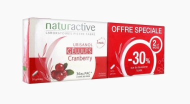 URISANOL Cranberry 28 Sticks Naturactive Lot de 2 Boîtes