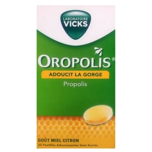 OROPOLIS Pastilles pour la gorge Propolis Goût Miel Citron 20 pastilles - Vicks