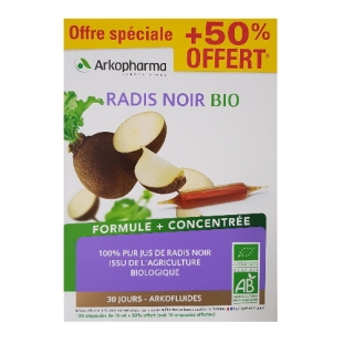 ARKOFLUIDES BIO - Radis Noir Arkopharma - 30 ampoule +10 ampoules OFFERT
