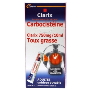 CLARIX Expectorant Toux Grasse sirop UNIDOSES Boite de 15 sachets